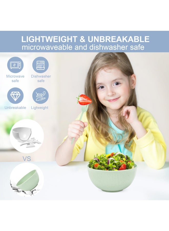 44 Pcs Dinnerware Sets for 4,Plates and Bowls Sets Unbreakable Tableware set,Plates Bowls Cups Cutlery Sets,Travel Camping Lightweight Dinnerware（Light Color） - Image 2
