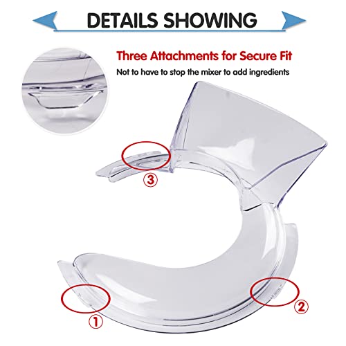 Moloudan Pouring Shield for KitchenAid 4.5 and 5 Quart Tilt-Head Stand Mixers Stainless Steel Bowls ONLY, Secure Fit Splatter Guard, and Flex Edge Beater for KitchenAid 4.5-5Qt Tilt-Head Stand Mixers - Image 5