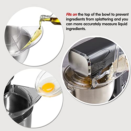 Moloudan Pouring Shield for KitchenAid 4.5 and 5 Quart Tilt-Head Stand Mixers Stainless Steel Bowls ONLY, Secure Fit Splatter Guard, and Flex Edge Beater for KitchenAid 4.5-5Qt Tilt-Head Stand Mixers - Image 3