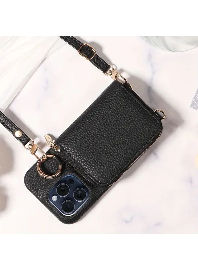 Beige Accordion Zipper Crossbody Anti Drop Coin Purse And Headphone Case For IPhone 16 Plus Compact Stylish Durable - Image 3