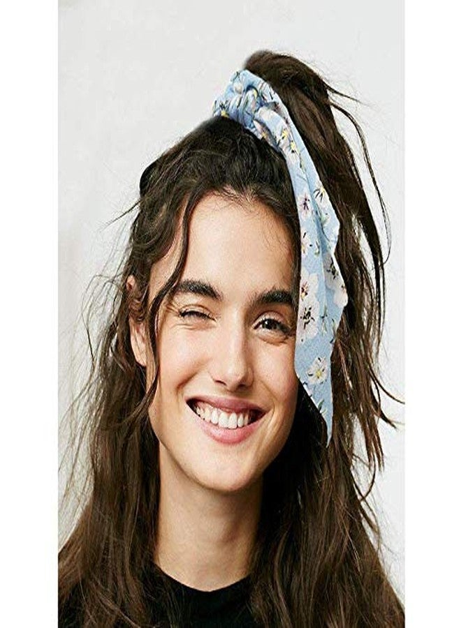FAMEZA Women's Scarf Scrunchie 6 Pieces Hair Scarves Chiffon Scrunchies with Tails Dot Floral Hair Scarfs Long Hair Ribbon Ties | Multicolour - Image 3