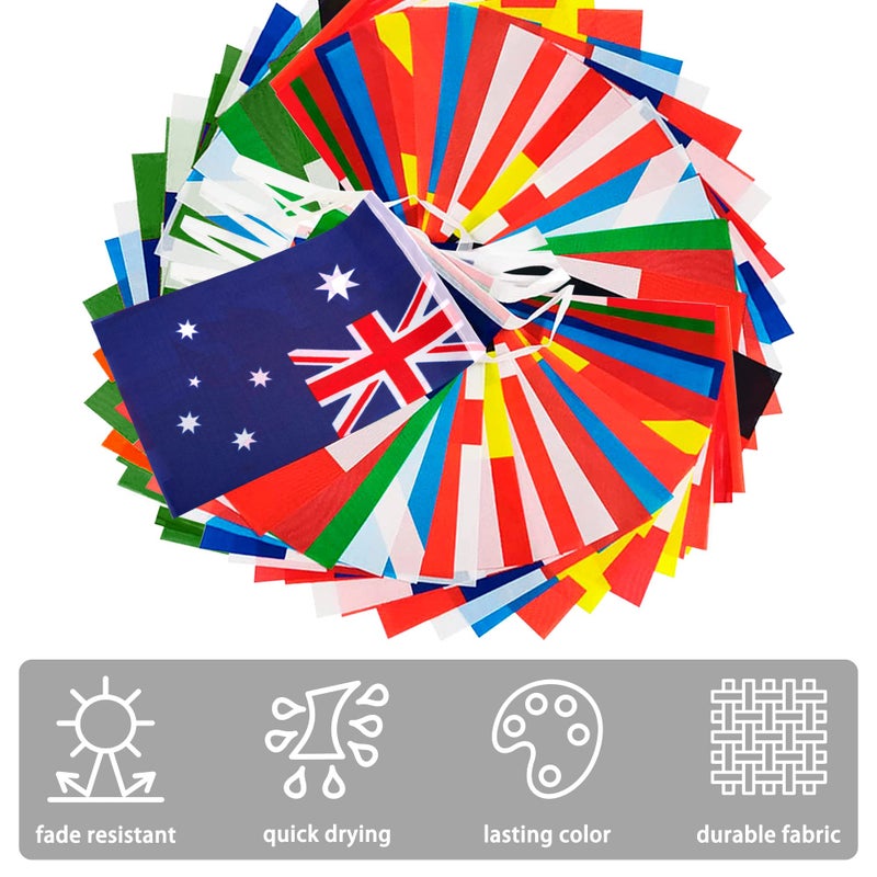 MVPRING 100 Countries String Flag, 82 ft International Flags Bunting Banner, World Flag Banner Decoration for World Cup Party, School, Sports Game Events, Grand Opening, Classroom - Image 4