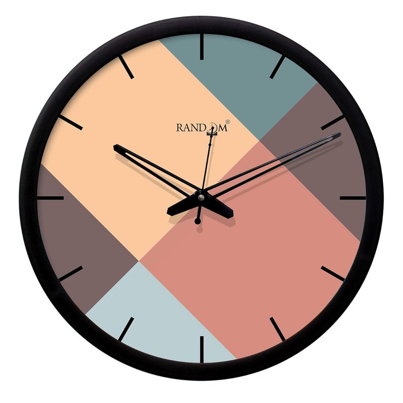 RANDOM Black Designer Plastic Wall Clock with Roman Numerals for Home - Image 1