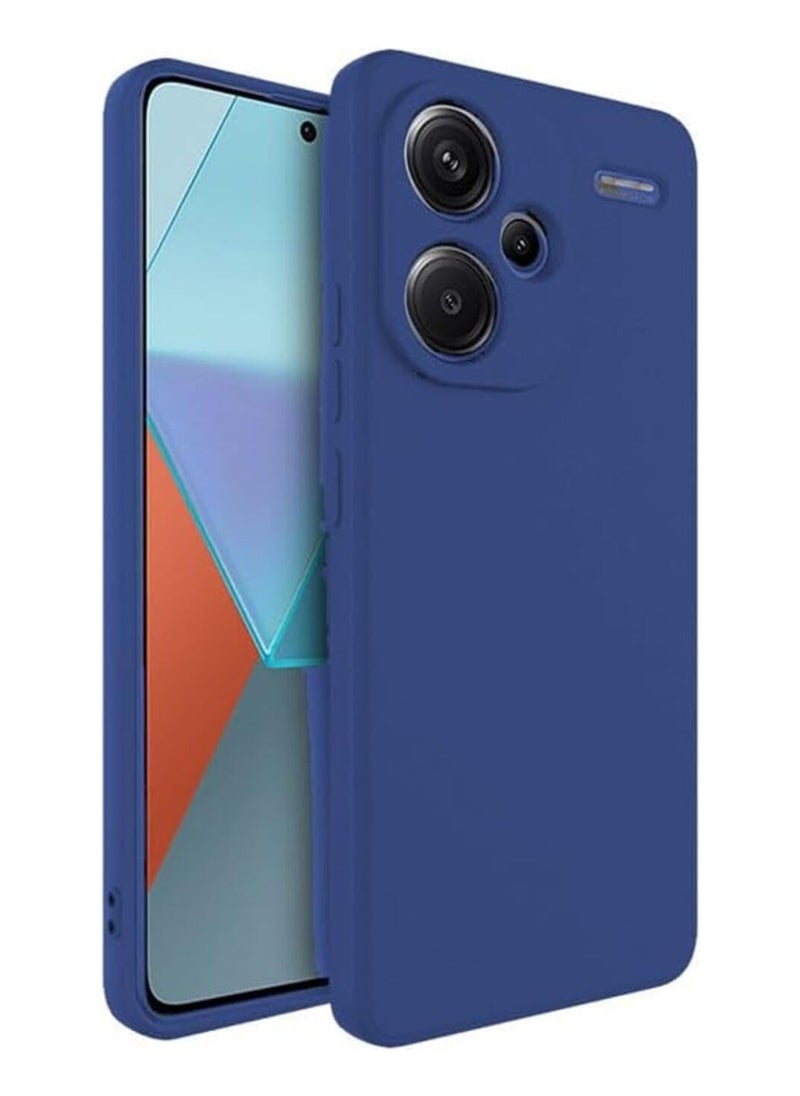 Generic Case for Xiaomi Redmi Note 13 Pro Plus, Liquid Gel Rubber Case with Soft Microfiber Lining Cushion Slim Hard Shell Shockproof Protective with Camera Protection Cover for Redmi Note 13 Pro+ 5G (Blue) 