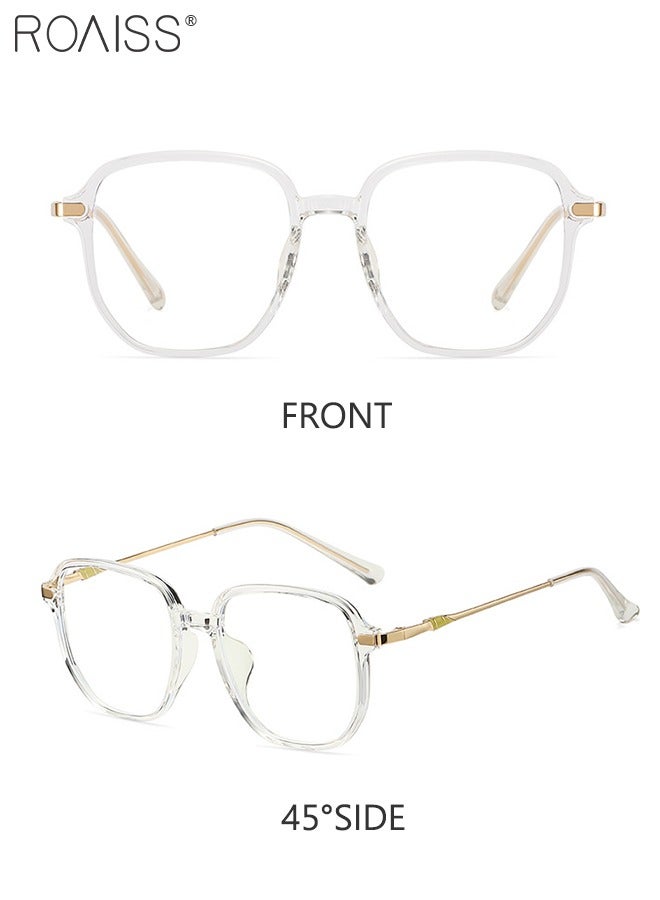 roaiss Blue Light Blocking Glasses TR frame Reading Eyeglasses Large Frame Fashion Trend Eyewear Blue Light Computer Reader Clear Vision Anti Eyestrain Headache Eyewear for Women Men  - Image 3