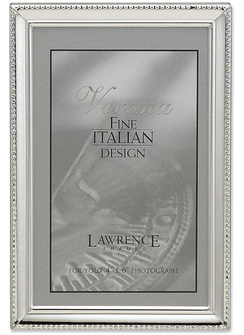 Lawrence Frames Bead Border Design, 4x6, Silver