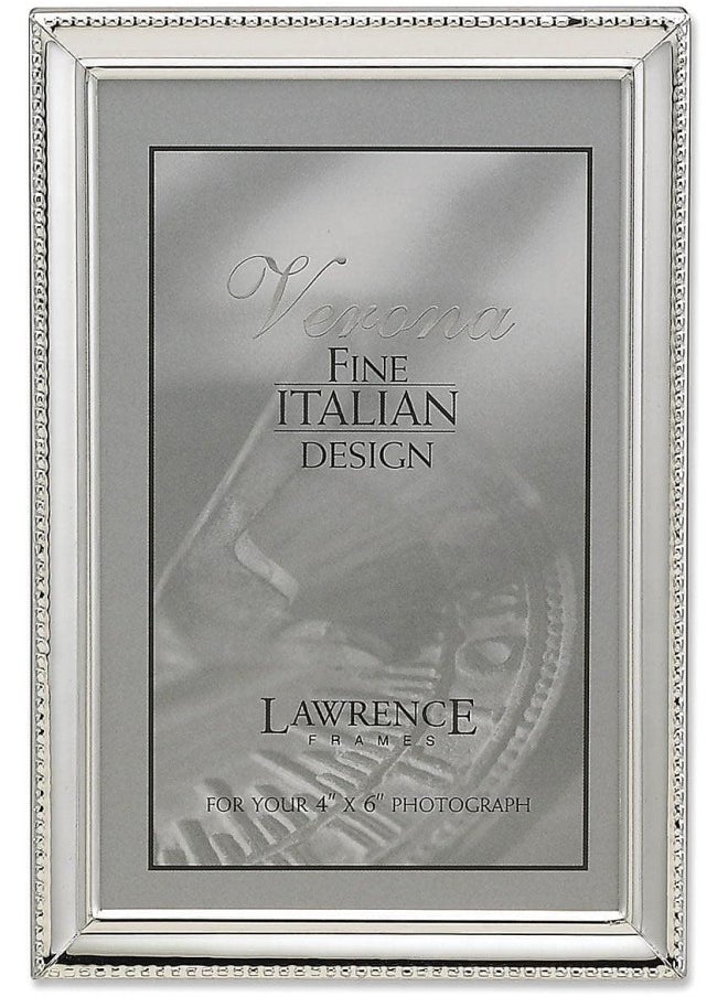 Lawrence Frames Lawrence Frames Bead Border Design, 4x6, Silver 