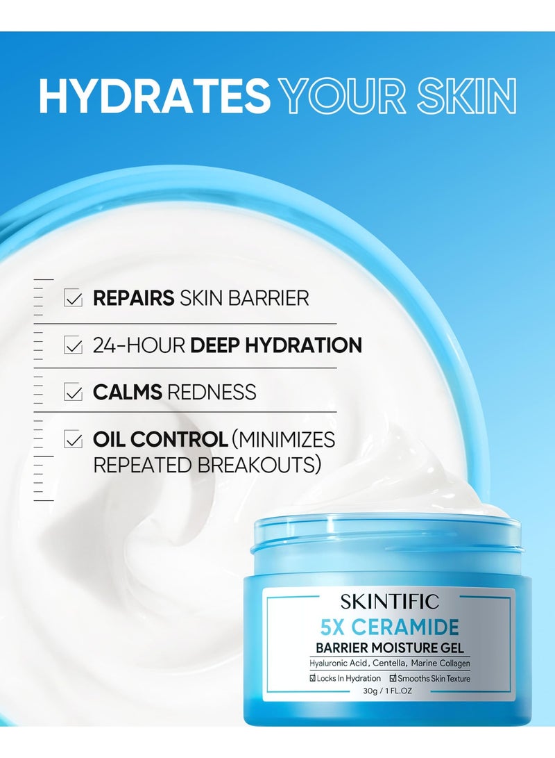 سكينتفيك كريم مرطب SKINTIFIC | مرطب وجه لجميع أنواع البشرة | كريمات وجه تحتوي على حمض الهيالورونيك و 5X سيراميد | مرطب مرطب | خالٍ من العطر وغير كوميدوغينيك - Image 3