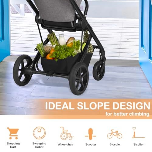 Heonay Threshold Ramps for Doorways Self-Adhesive Rubber Ramps for Door Threshold Rubber Door Threshold Ramp for Wheelchair Stroller Scooter Reducer Ramp (Gray, 2” Wide x 6.6' Long) - Image 4