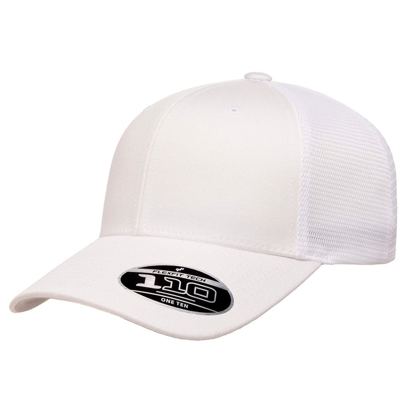 Flexfit Men's 110 Mesh Trucker Hat, White, One Size - Image 1