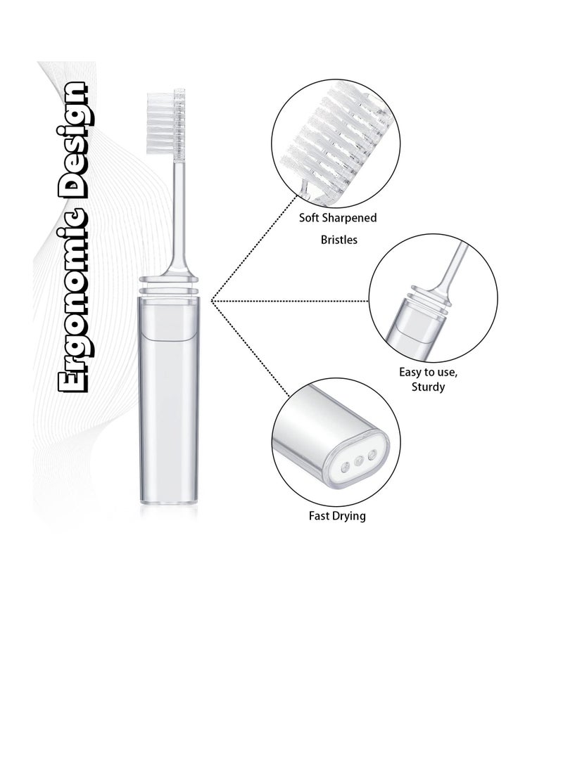 KASTWAVE مجموعة فرشاة أسنان سفر 20 قطعة، فرشاة أسنان قابلة للطي مع علبة فرشاة أسنان، فرشاة أسنان يدوية قابلة للطي محمولة للبالغين والأطفال للتخييم ورحلات العمل والمنزل - Image 3