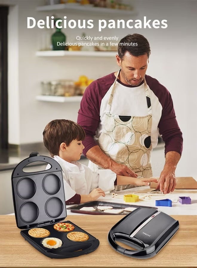 sokany Electric Arepa Maker,Non-Stick 4-Section Multi-Food Maker,Make Delicious Arepas,Pancakes,Corn cakes,Fried eggs& Breakfast Sandwiches,Indicator Lights & Temperature Control,1400W SK-822 - Image 3