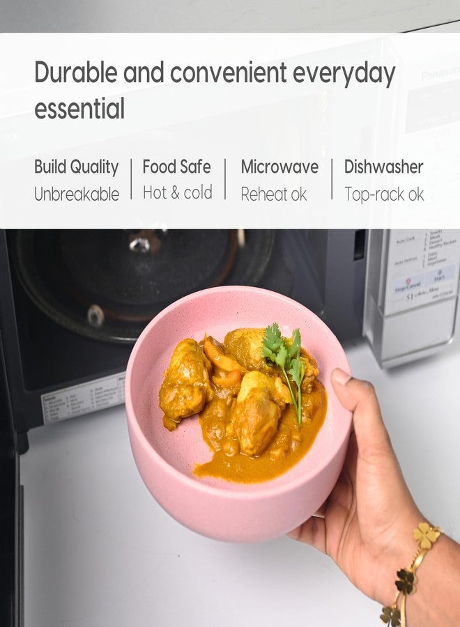 Eha Earth Friendly Salad Bowl Set of 2| 350 & 850 ml |Bowls Made with Rice Husk Biocomposite| Microwave Safe Bowl Set (Reheat) | Pasta & Ramen Bowl | Innocent - Image 5