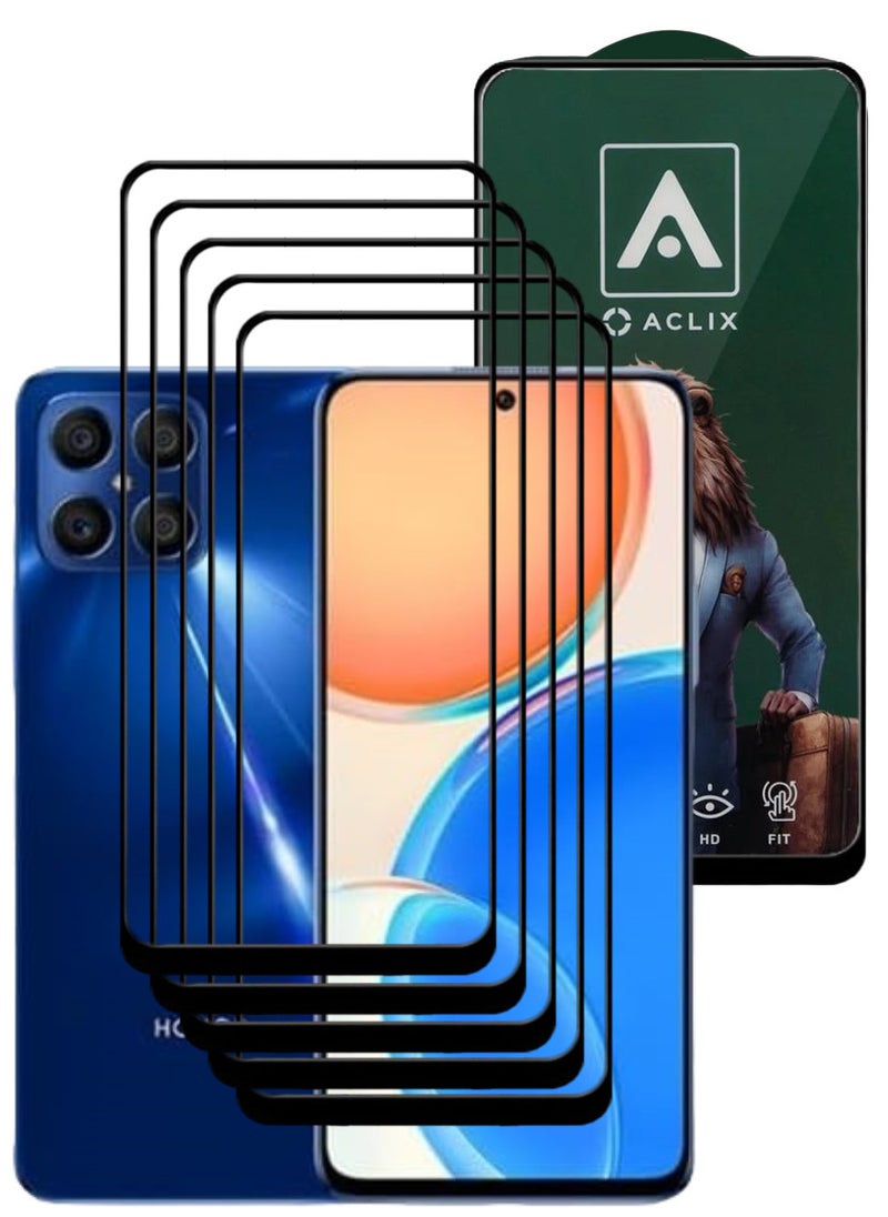 ACLIX 5 Pieces Antistatic ESD Dustproof Premium Quality High Definition Tempered Glass Screen Protector Designed For Honor X8 - Image 1