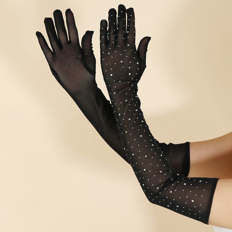 Long Mesh Gloves for Women - Summer Sun Protection, Thin, Fashionable Photo Prop  Gloves
