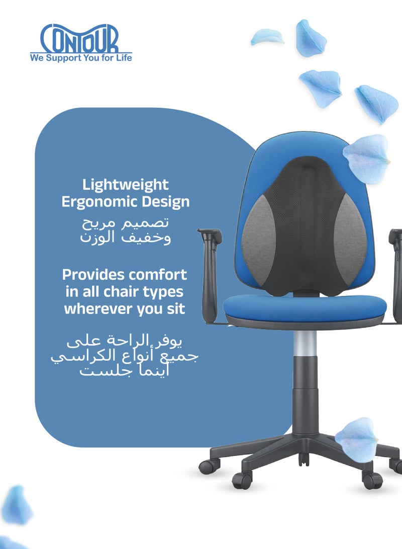 Contour Freedom Back Cushion | Ergonomic Lumbar Support Pillow | Spinal Alignment | Reduces Pressure & Pain | Adjustable Strap | Comfortable for Back & Side Sleepers | 50.8 x 41.91 x 9.52 cm - Image 4