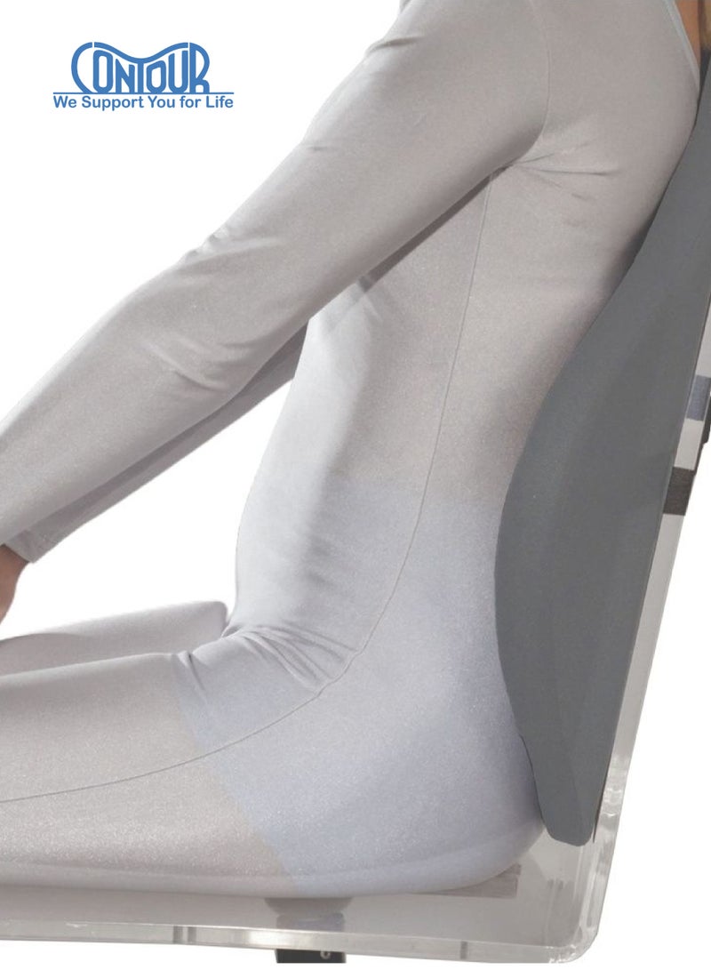 Contour Freedom Back Cushion | Ergonomic Lumbar Support Pillow | Spinal Alignment | Reduces Pressure & Pain | Adjustable Strap | Comfortable for Back & Side Sleepers | 50.8 x 41.91 x 9.52 cm - Image 2