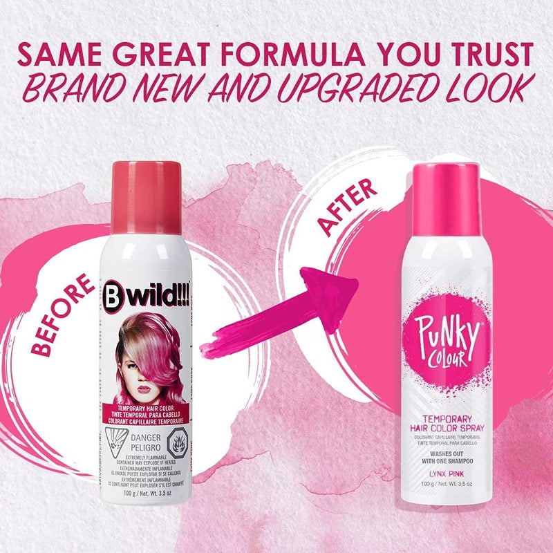 Punky Temporary Hair Color Spray â€“ Lynx Pink, Instant Vivid Temporary Hair Dye for Women, Wash Out, Hair-Color Spray, 3.5 oz, 2 Pack - Image 2