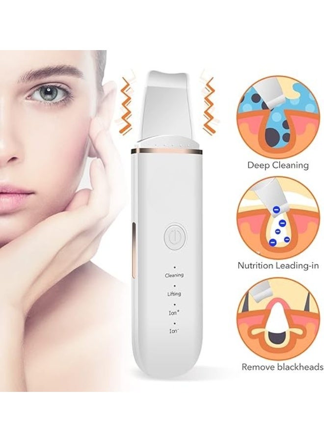 Misseroi Ultrasonic Facial Cleansing Device - Spatula for Blackhead Removal and Deep Pore Cleansing with 4 Modes - White - Image 3