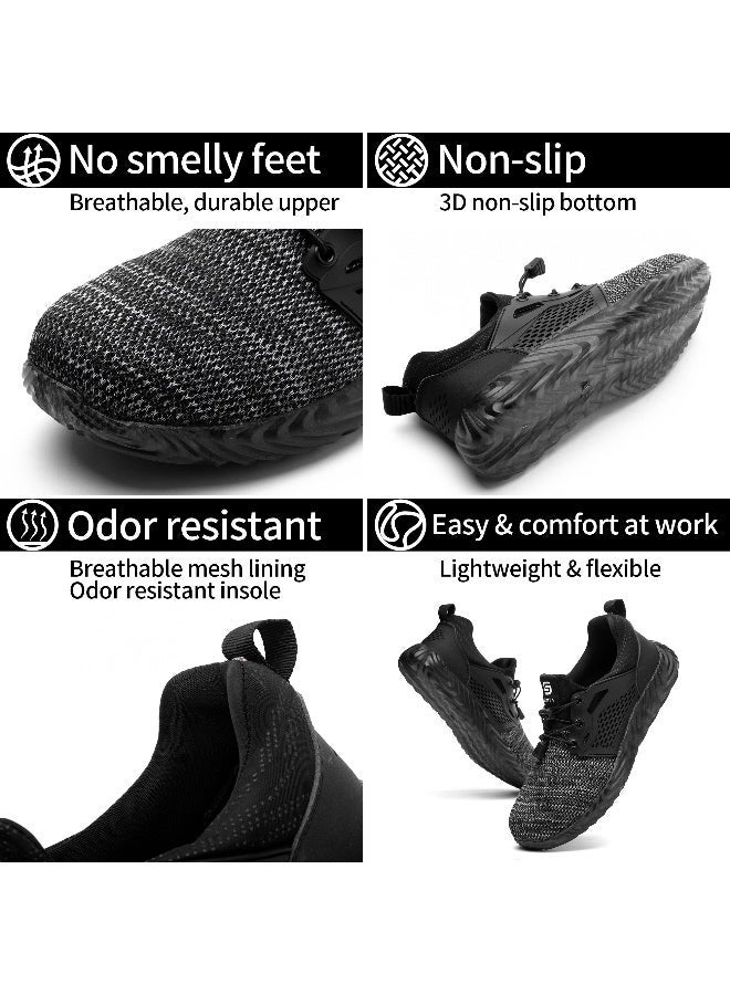 SLIMTA Safety Shoes for Men and Women, Steel Toe Boots, Lightweight Breathable Work Sneakers, Non-Slip Puncture Proof Industrial Protective Footwear - Image 3