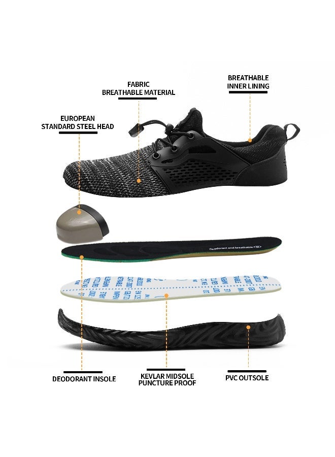 SLIMTA Safety Shoes for Men and Women, Steel Toe Boots, Lightweight Breathable Work Sneakers, Non-Slip Puncture Proof Industrial Protective Footwear - Image 4