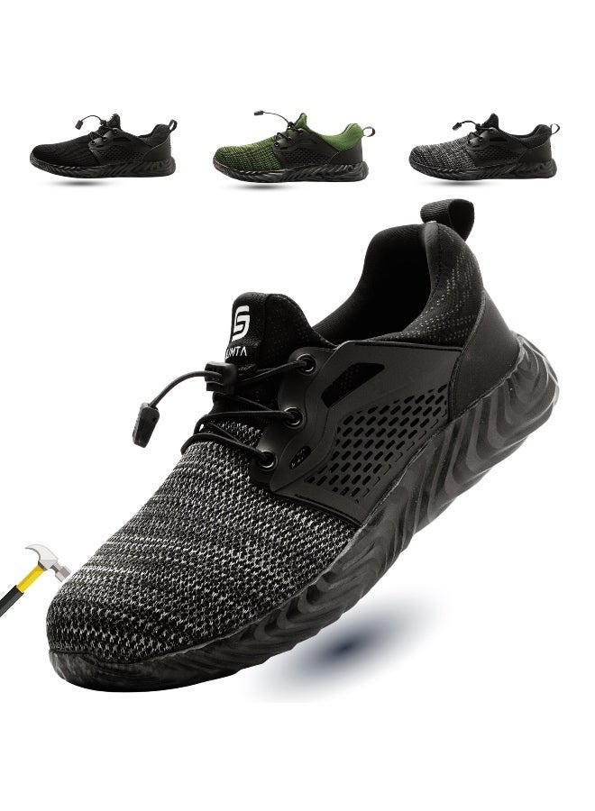 SLIMTA Safety Shoes for Men and Women, Steel Toe Boots, Lightweight Breathable Work Sneakers, Non-Slip Puncture Proof Industrial Protective Footwear - Image 1