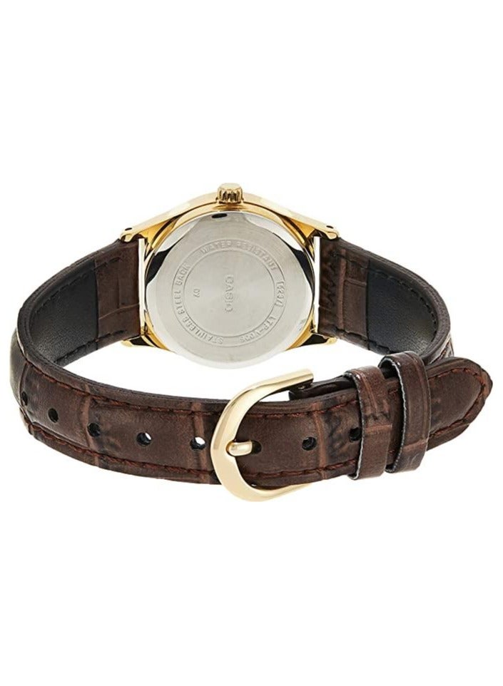 Casio Men's Watch - MTP-V006GL-7BUDF White Dial, Brown Band - Image 3