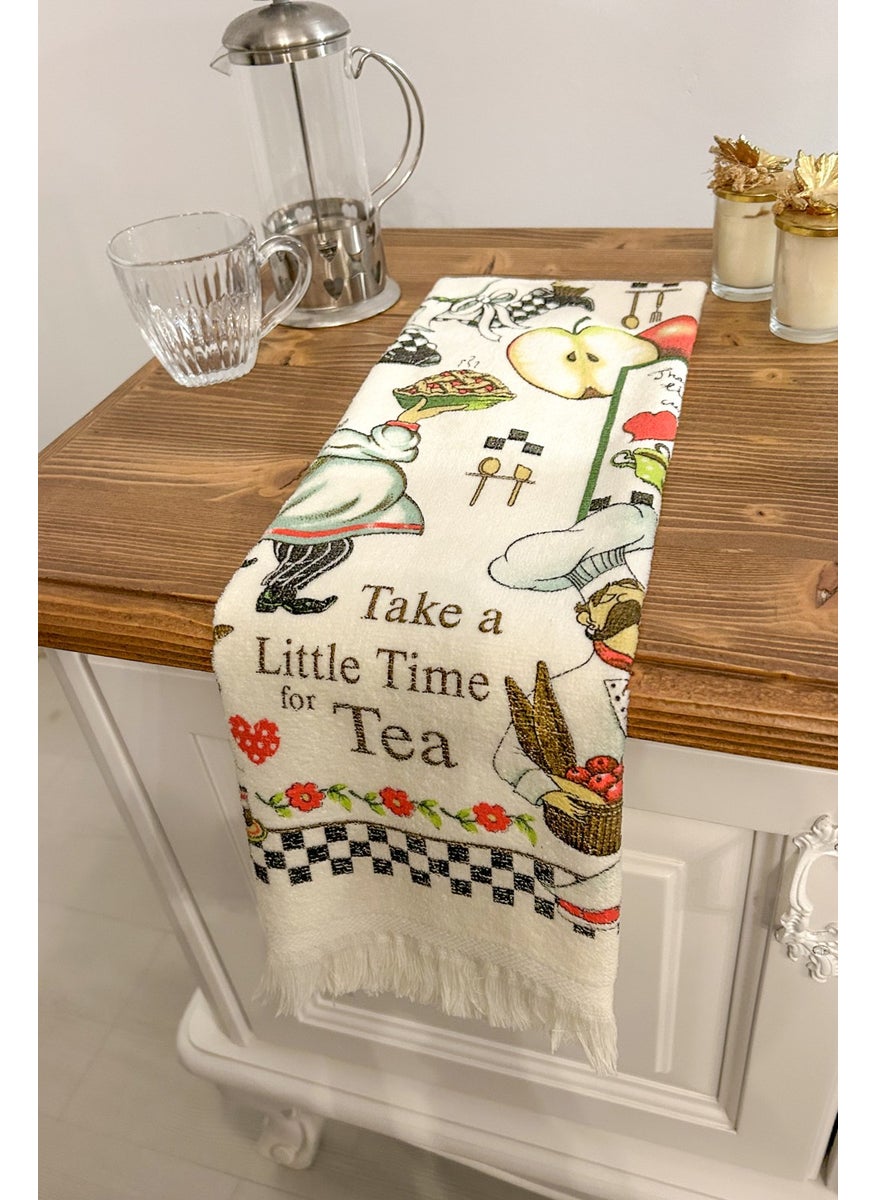 Cnr Garden Fringed Cotton Printed 100% Cotton 40X60 cm Hand Face Kitchen Towel Soft Patterned Water Absorbent Towel  - Image 1