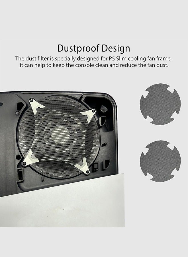 VINSOC PS5 Slim Cover Disc Edition with Cooling Vent and Dust Filter, Face Plate Console Cover Plates ABS Dustproof Replacement Side Shell for PS5 Slim Accessories Case Black - Image 2