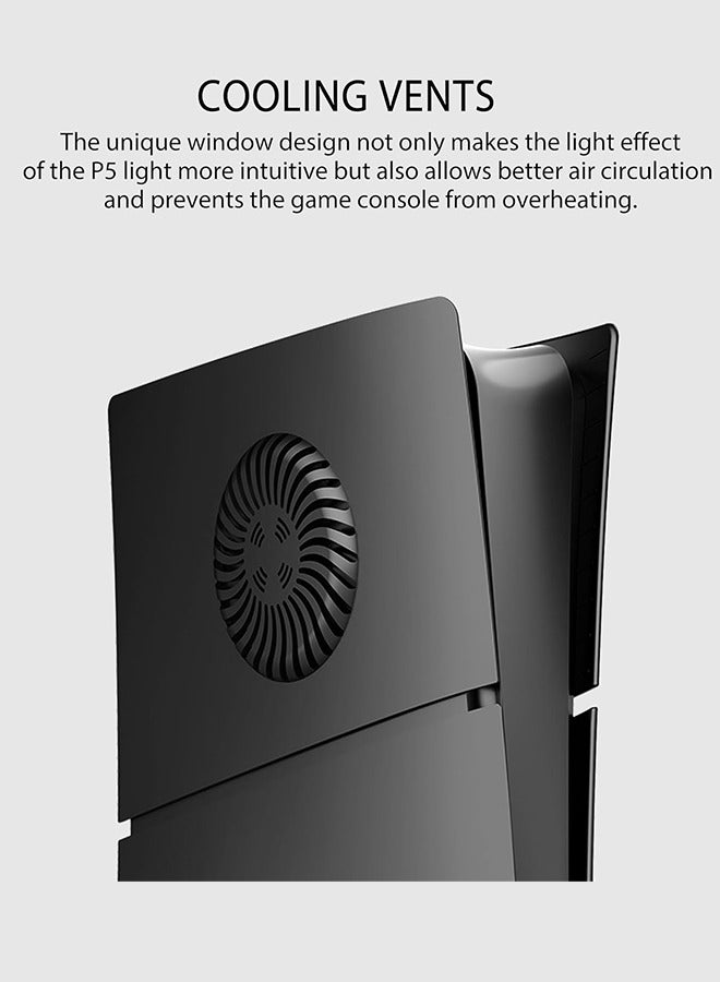 VINSOC PS5 Slim Cover Disc Edition with Cooling Vent and Dust Filter, Face Plate Console Cover Plates ABS Dustproof Replacement Side Shell for PS5 Slim Accessories Case Black - Image 3