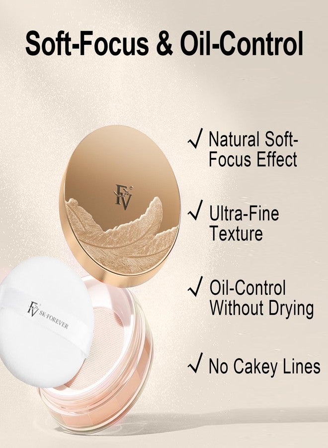FV بودرة تثبيت غير لامعة FV، خفيفة الوزن تتحكم في الزيت وتدوم طويلاً، بودرة وجه شفافة خالية من التلك، تعمل على تنعيم المسام والخطوط، لجميع درجات البشرة، 02 طبيعة - Image 4