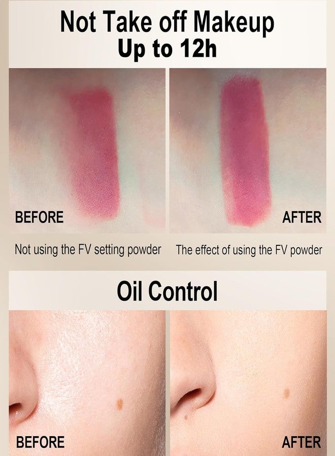 FV بودرة تثبيت غير لامعة FV، خفيفة الوزن تتحكم في الزيت وتدوم طويلاً، بودرة وجه شفافة خالية من التلك، تعمل على تنعيم المسام والخطوط، لجميع درجات البشرة، 02 طبيعة - Image 3