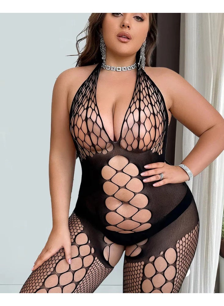 4basix Women’s Body Stocking Lingerie – Seamless Fishnet Mesh Bodystocking Teddy Bodysuit, Stretchable One Size Nightwear Lingerie for Comfortable & Flattering Fit - Image 3