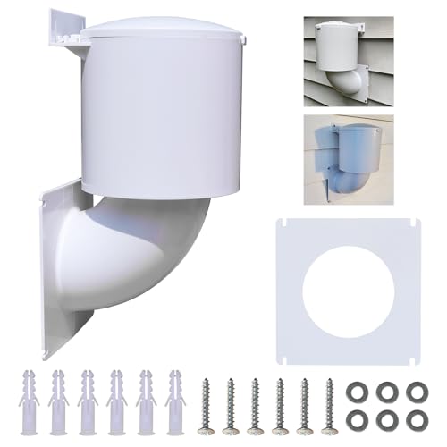 WFCYX Dryer Vent Cover 4 inch, Outdoor Dryer Vent Closure/Seal, Hood for Home Exterior, UV Resistant, Mouse Proof, Natural Energy Saving, Clothes Dryer Replacement Vents, W/Screw & Washer for Installation - Image 1