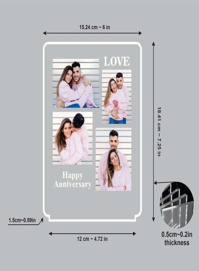 Amazingily هدية رائعة ومخصصة للذكرى السنوية، مصباح ليلي LED مع صورة للزوجين | إطار صورة محفور عليه اسم الزوجة | تذكار رومانسي مميز له ولها | ذكرى زواج سعيدة - Image 4