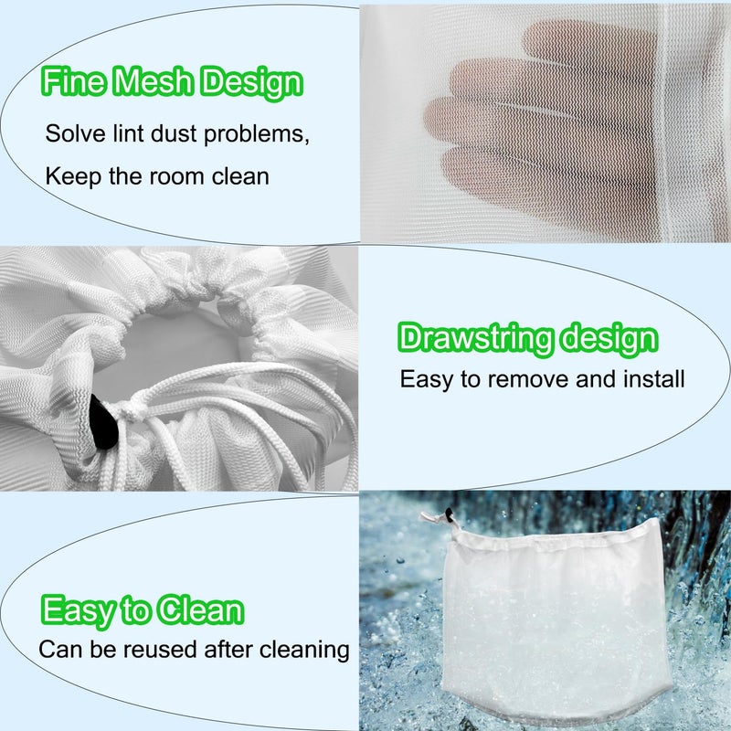 CHENGLAI 3 Pack Dryer Vent Lint Catcher Bags White for Capturing Lint and Dust, Lint Catcher for Dryer Vent Trap, Outdoor Indoor Dryer Lint Traps for Ventless Dryer Vent - Image 3