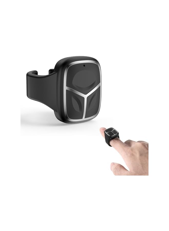 S-TOP Remote Control Bluetooth Scroller Ring, Fingertip App Page Turner for Cell Phone, Wireless Video Scrolling & Camera Shutter for iOS/Android & HarmonyOS, Rechargeable Selfie Clicker (Black) - Image 2