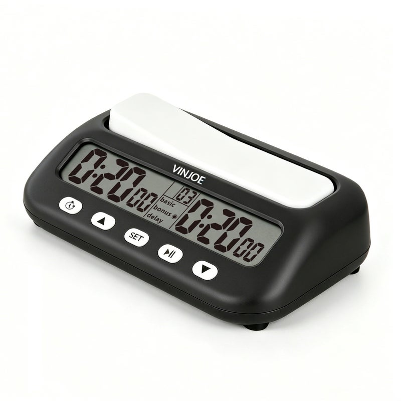 VINJOE Chess Clock Digital Chess Timer Professional for Board GamesPortable Digital Chess Clock Game Timer with BasicBonusDelay and Positive Time Features Best Gifts for ChristmasWithout Battery - Image 3