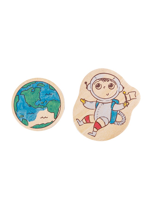 Hape Mars Life DIY Magnets | Make-Your-Own Magnet Art Set With Wooden Magnets and Glitter Markers, For Kids Ages 3+ Years - Image 5