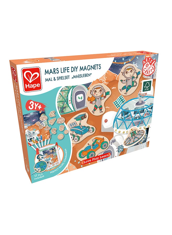 Hape Mars Life DIY Magnets | Make-Your-Own Magnet Art Set With Wooden Magnets and Glitter Markers, For Kids Ages 3+ Years - Image 3
