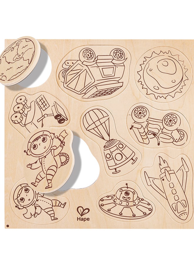 Hape Mars Life DIY Magnets | Make-Your-Own Magnet Art Set With Wooden Magnets and Glitter Markers, For Kids Ages 3+ Years - Image 2