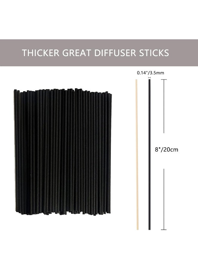 HOSSIAN HOSSIAN Reed Diffuser Sticks - Reed diffusers-Reed Sticks -Diffuser Glass Bottles-Diffuser Refills- Natural Rattan Wood Replacement for Aroma Fragrance (7.87" *3.5mm Black and Beige)  - Image 2