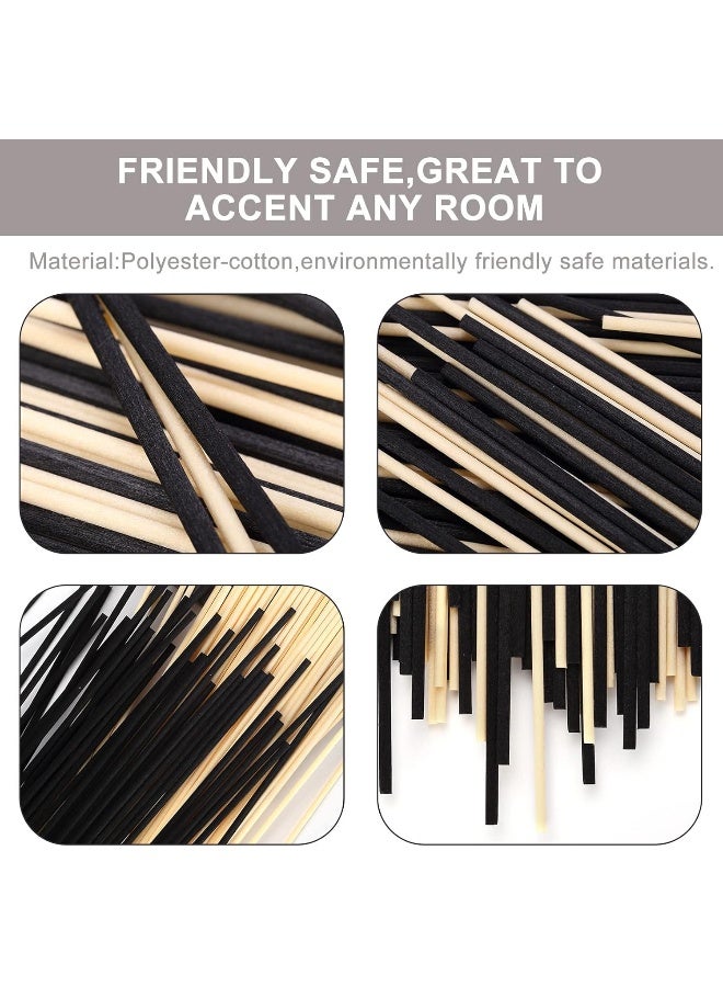 HOSSIAN HOSSIAN Reed Diffuser Sticks - Reed diffusers-Reed Sticks -Diffuser Glass Bottles-Diffuser Refills- Natural Rattan Wood Replacement for Aroma Fragrance (7.87" *3.5mm Black and Beige)  - Image 3