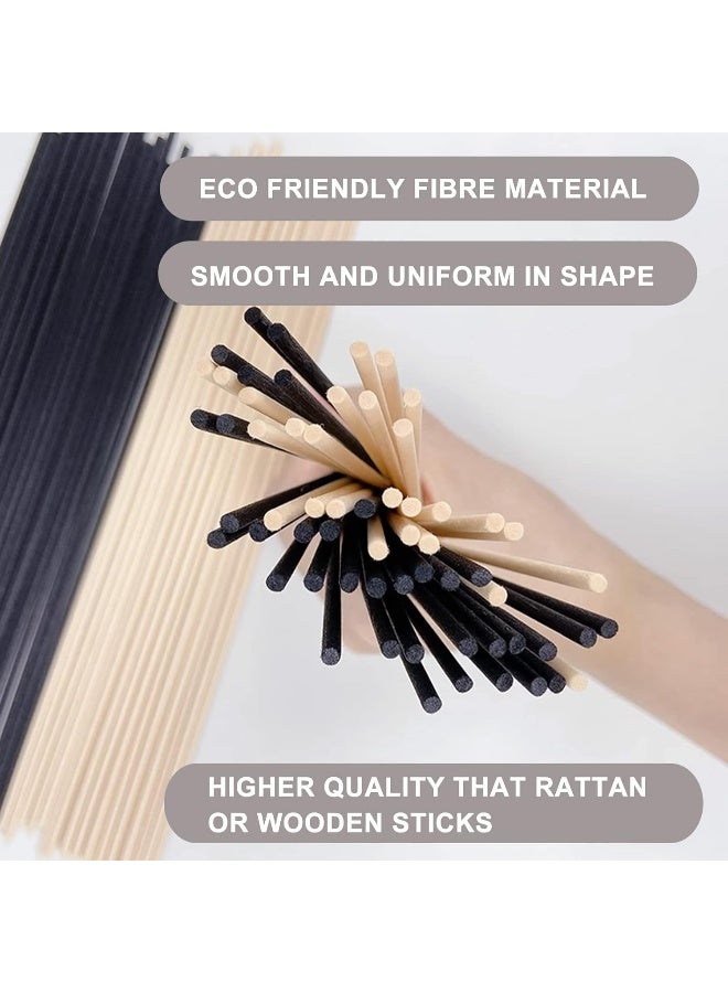 HOSSIAN HOSSIAN Reed Diffuser Sticks - Reed diffusers-Reed Sticks -Diffuser Glass Bottles-Diffuser Refills- Natural Rattan Wood Replacement for Aroma Fragrance (7.87" *3.5mm Black and Beige)  - Image 4