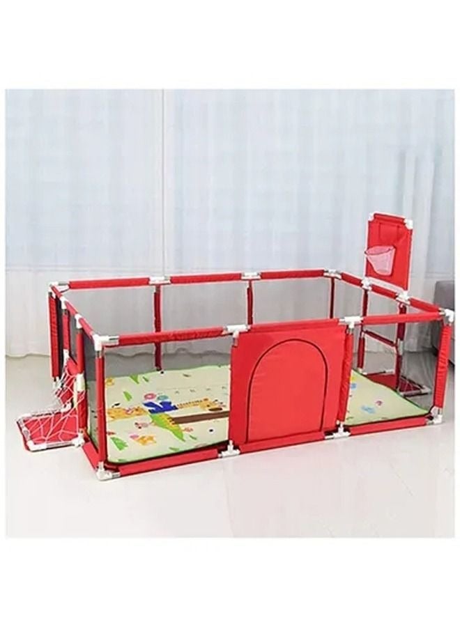 Playpen With Net With Stainless Steel Frame And Safety Net For Safe Fun Time 230x122x107cm - Image 2