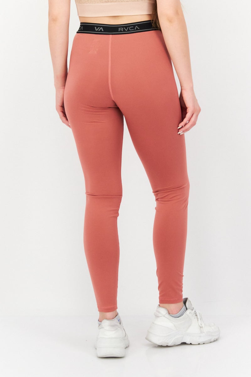 rvca Women Plain Pull On Leggings, Old Rose - Image 3
