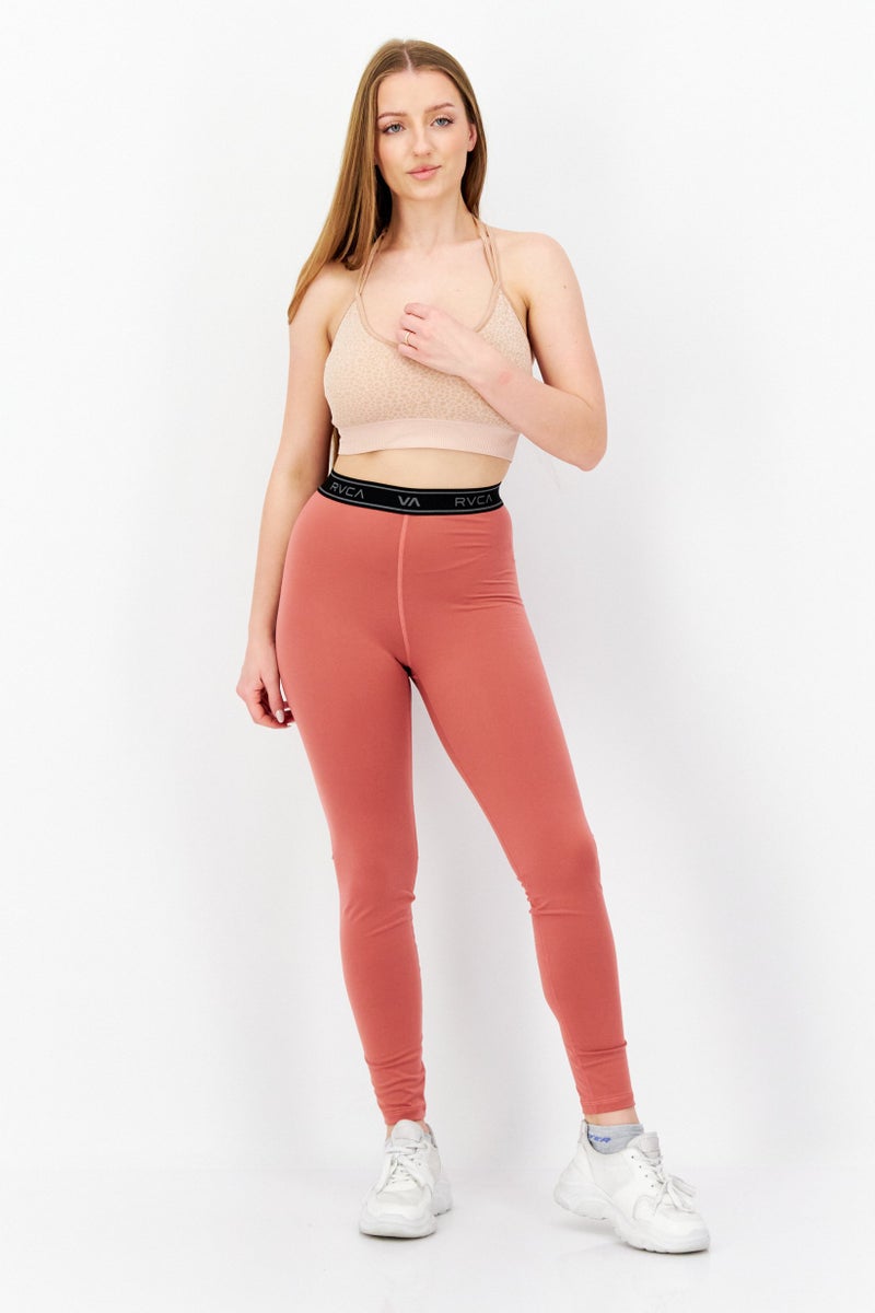 rvca Women Plain Pull On Leggings, Old Rose - Image 4