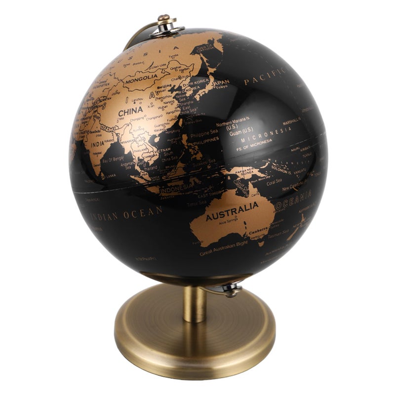 Rotatable Vintage Desktop Globe With Bronze Stand Educational Antique Decor - Image 2