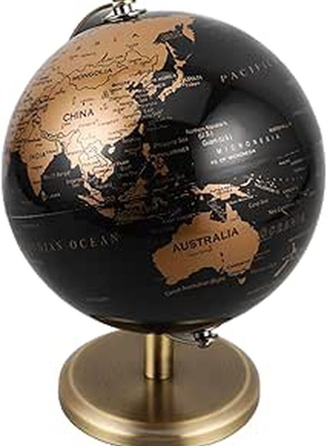 Rotatable Vintage Desktop Globe With Bronze Stand Educational Antique Decor - Image 1