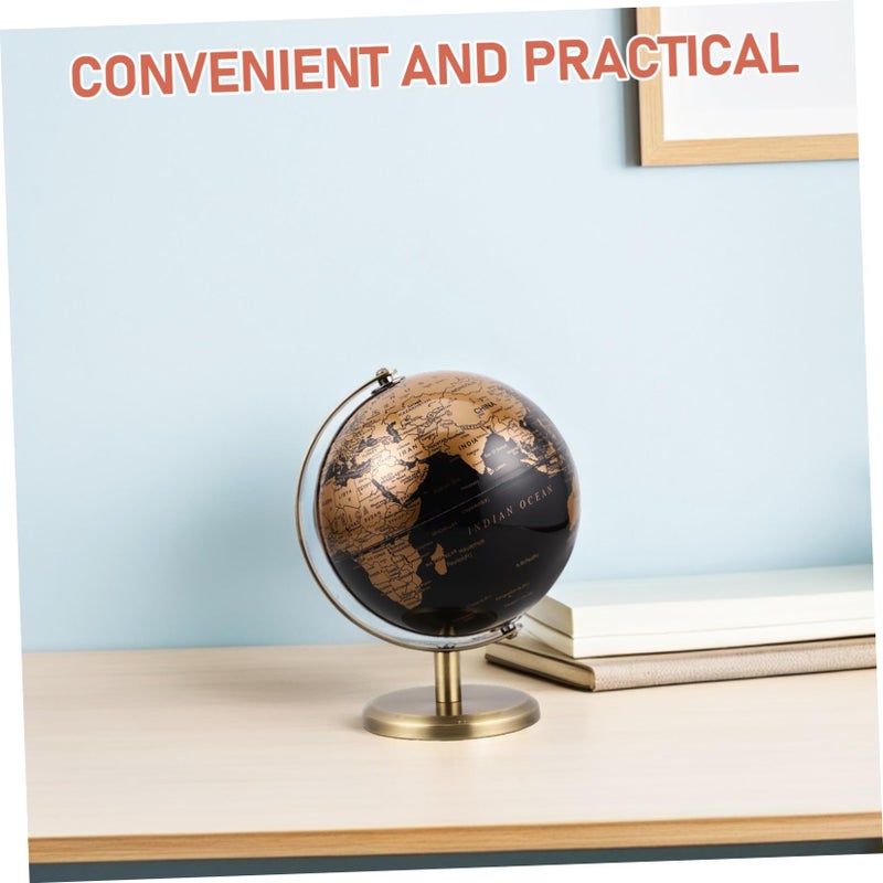 Rotatable Vintage Desktop Globe With Bronze Stand Educational Antique Decor - Image 4